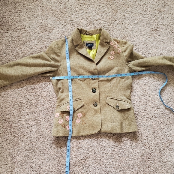 American Eagle s tweed blazer floral embroidered chic perfect for layering - Picture 9 of 9